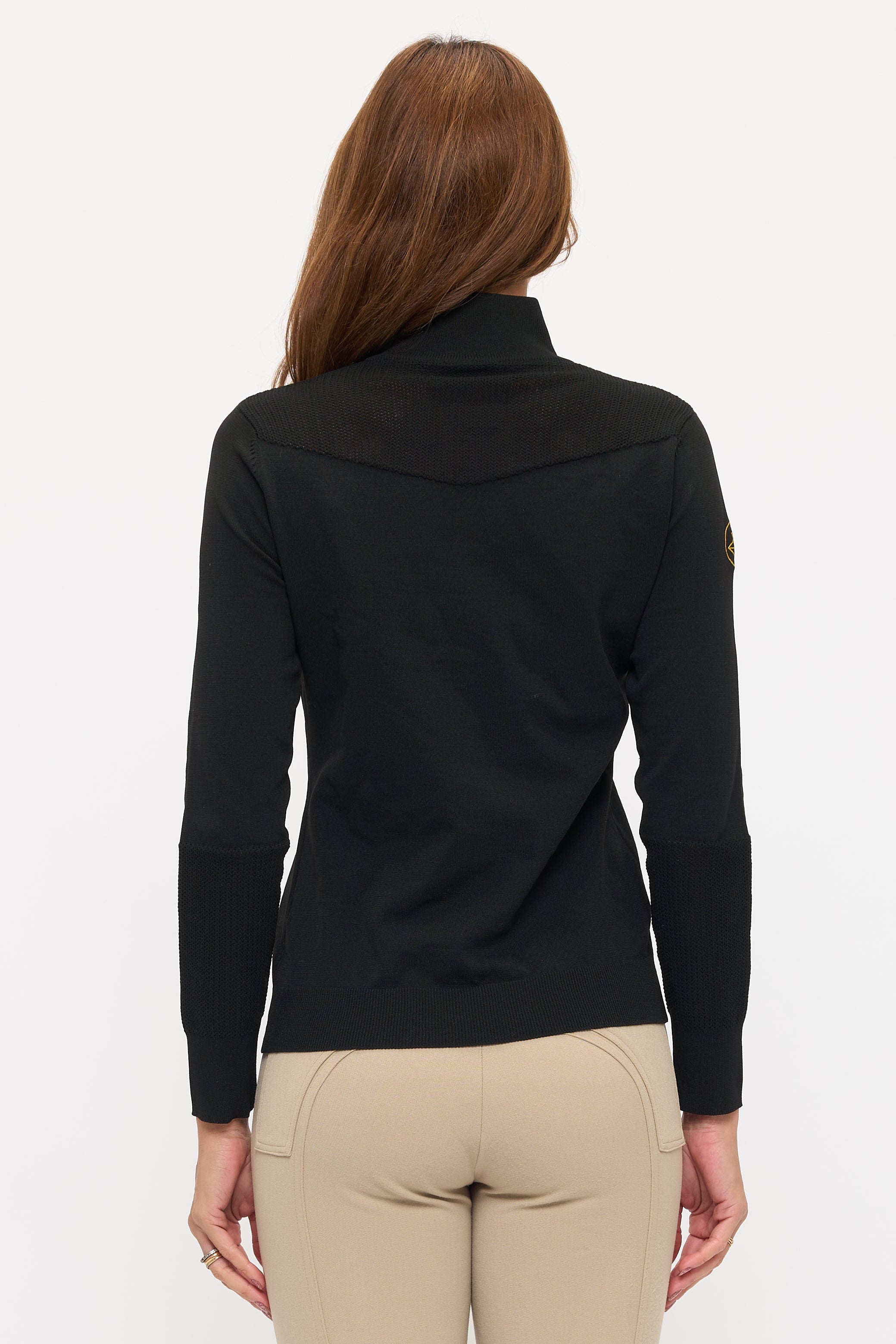 Perforated 1/4 Zip Knit Baselayer- Black