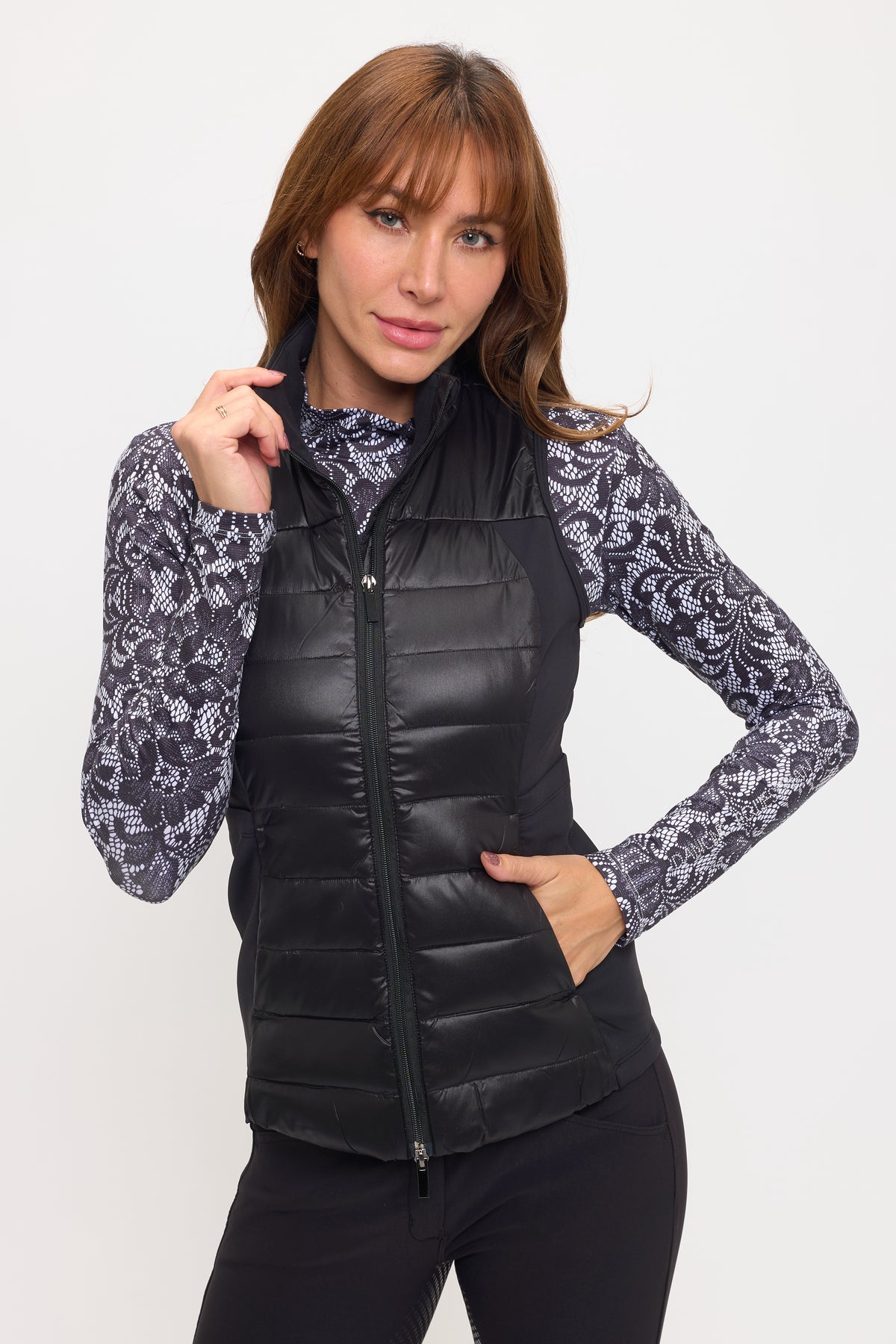 Black Lace Mockneck