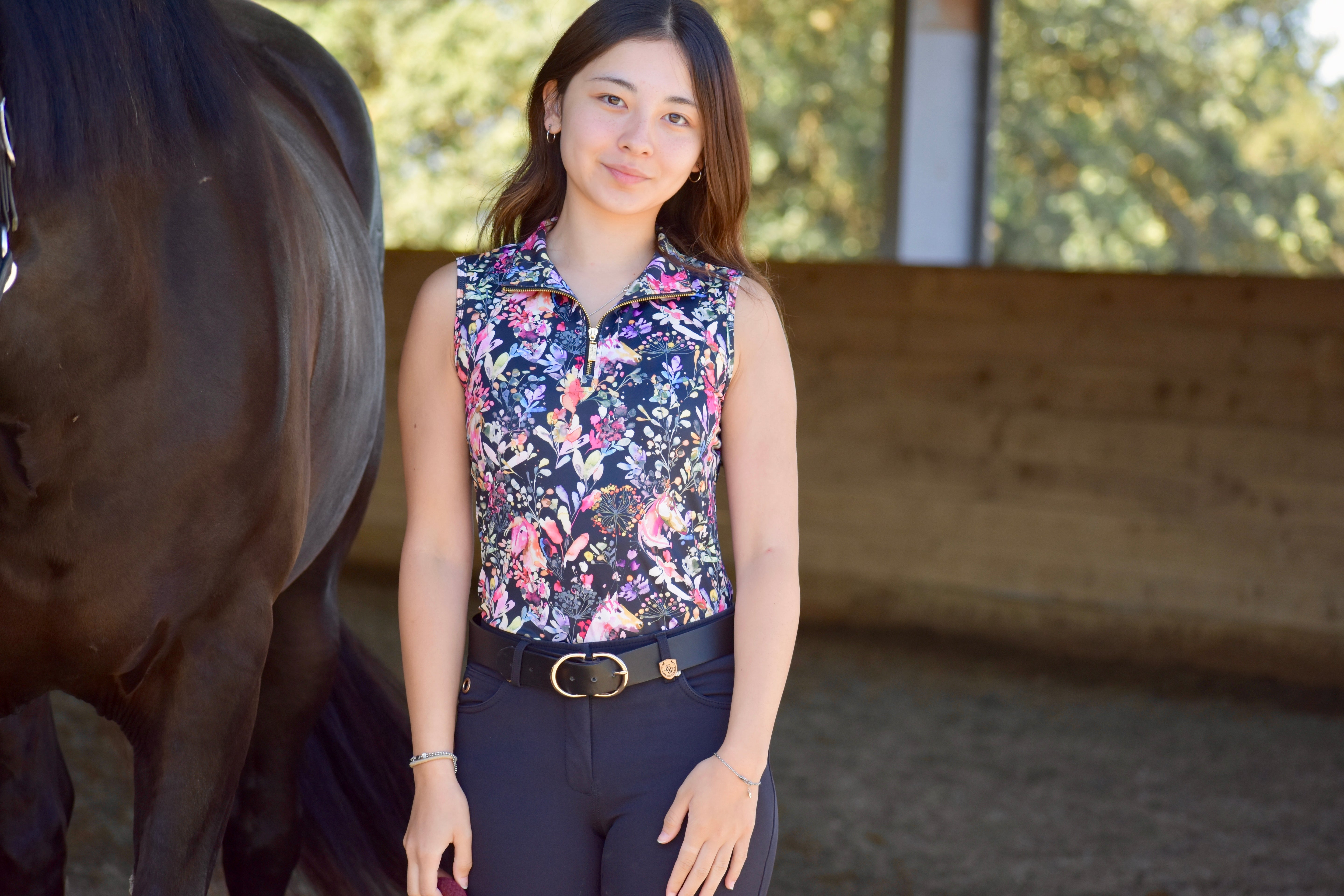 Equus Garden Black Sleeveless Shirt